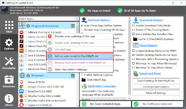 PatchMyPC AutoCheck Default Apps To Install