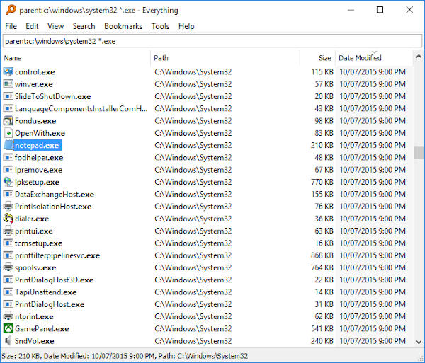 Everything Search Window