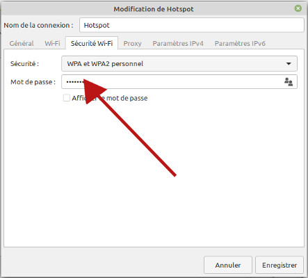 point wifi config mot de passe