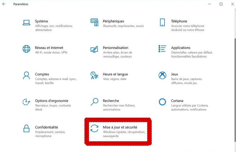 windows 10 mise a jour