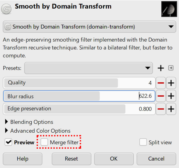 gimp merge filter